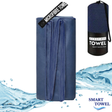 Serviette Microfibre Bleu Nuit – Plage, Sport & Voyage | Ultra-Absorbante & Compacte | Smart Towel