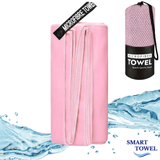 Serviette Microfibre Rose Pastel – Plage, Sport & Voyage | Ultra-Absorbante & Compacte | Smart Towel