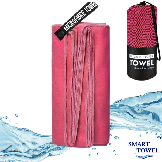 Serviette Microfibre Rose Framboise – Plage, Sport & Voyage | Ultra-Absorbante & Compacte | Smart Towel